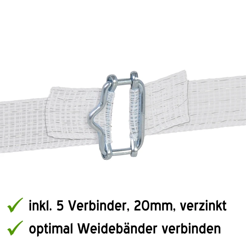 5x VOSS.farming Weidezaunband 200 M, 20 Mm, 5x0,16 Niro, Weiß (inkl. 5 Verbinder & Warnschild) 11 5x VOSS.farming Weidezaunband 200 M, 20 Mm, 5x0,16 Niro, Weiß (inkl. 5 Verbinder & Warnschild) – Bild 9