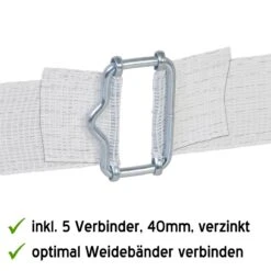 5x VOSS.farming Weidezaunband 200 M, 40 Mm, 9x0,16 Niro, Weiß (inkl. 5 Verbinder & Warnschild) 19 5x VOSS.farming Weidezaunband 200 M, 40 Mm, 9x0,16 Niro, Weiß (inkl. 5 Verbinder & Warnschild) -Optimal Ranchzaun Geschäft 44150 Bandverbinder Weidebandverbinder 40mm VOSS.farming
