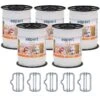 5x VOSS.farming Weidezaunband 200 M, 40 Mm, 9x0,16 Niro, Weiß (inkl. 5 Verbinder & Warnschild)