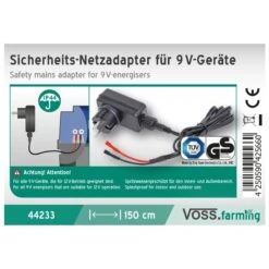 VOSS.farming Netzadapter Für 9V/12V Weidezaungeräte, IP44, Outdoor -Optimal Ranchzaun Geschäft 44233 VOSS.farming Netzadapter fuer Weidezaungeraete Outdoor IP44