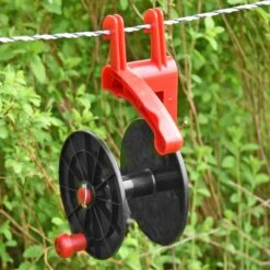 Sparset: 2x Eurohaspel + 2x Ersatztrommel -Optimal Ranchzaun Geschäft 44285 Weidezaunhaspel VOSS.farming 500 haengt im Zaun