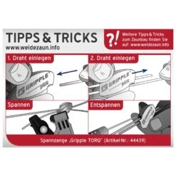 Gripple-SPARSET: 1x Spannzange + 30x Drahtverbinder "large", Ø 3,25-4,20mm 19 Gripple-SPARSET: 1x Spannzange + 30x Drahtverbinder "large", Ø 3,25-4,20mm -Optimal Ranchzaun Geschäft 44292 7 1