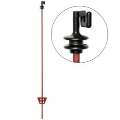 30x Federstahlpfahl, Oval, 105cm - Mit Kopfisolator