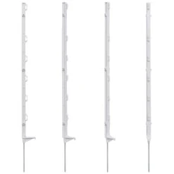 60x VOSS.farming ECO Weidezaunpfahl 86 Cm, Weiß -Optimal Ranchzaun Geschäft 44446 Wildpfaehle Schafpfaehle Weidezaunpfaehle Kunststoffpfaehle 86cm ECO VOSS.farming