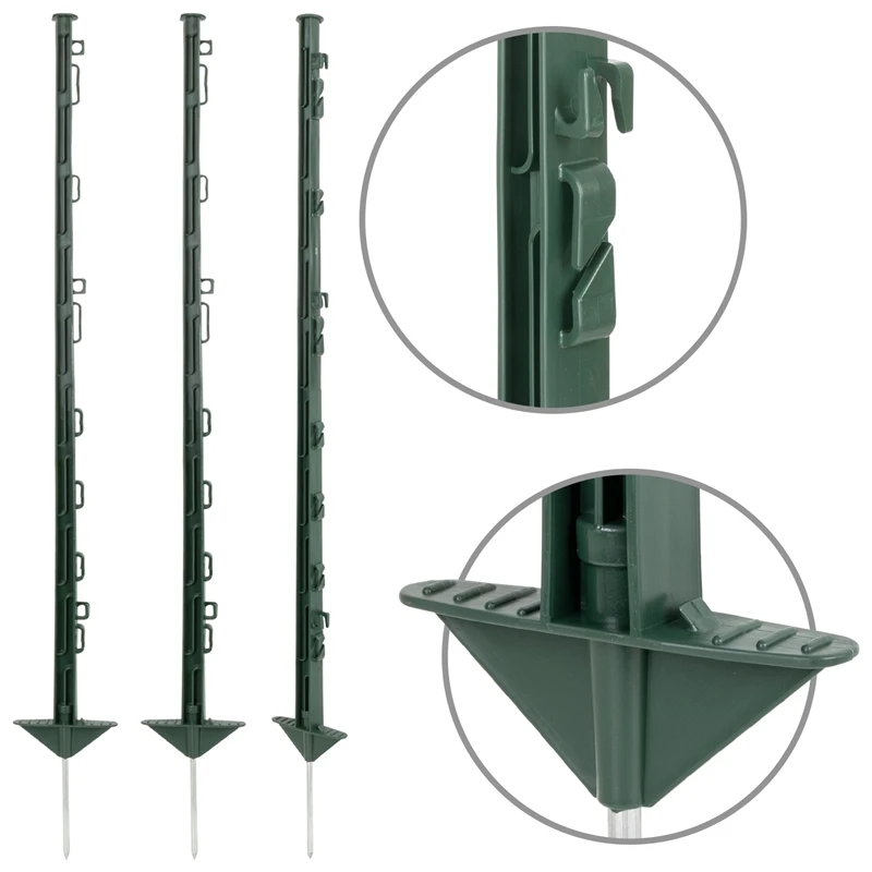 20x VOSS.farming Kunststoffpfähle, 105cm, 10 Ösen, Grün 4 20x VOSS.farming Kunststoffpfähle, 105cm, 10 Ösen, Grün – Bild 2