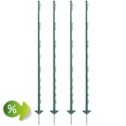 60x VOSS.farming Weidezaunpfähle, Kunststoff, 150 Cm, 14 Ösen, Grün -Optimal Ranchzaun Geschäft 44460.60 Weidezaunpfaehle Pfaehle fuer den Weidezaun guenstig kaufen