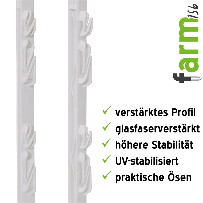 40x VOSS.farming "farm 156" Weidezaunpfähle 156 Cm, 11 Ösen, Weiß 8 40x VOSS.farming "farm 156" Weidezaunpfähle 156 Cm, 11 Ösen, Weiß – Bild 6