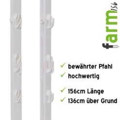 20x VOSS.farming "farm 156" Weidezaunpfähle 156 Cm, 11 Ösen, Weiß 19 20x VOSS.farming "farm 156" Weidezaunpfähle 156 Cm, 11 Ösen, Weiß -Optimal Ranchzaun Geschäft 44462 Pferdepfahl Ponypfahl Pferdezaun Weidepfaehle 156cm farm156 weiss VOSS.farming 1
