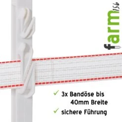 40x VOSS.farming "farm 156" Weidezaunpfähle 156 Cm, 11 Ösen, Weiß 20 40x VOSS.farming "farm 156" Weidezaunpfähle 156 Cm, 11 Ösen, Weiß -Optimal Ranchzaun Geschäft 44462 Weidepfaehle mit 3Oesen fuer Elektrozaunband 40mm farm156 VOSS.farming