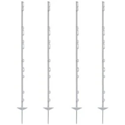 40x VOSS.farming "farm 156" Weidezaunpfähle 156 Cm, 11 Ösen, Weiß