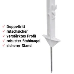 120x Kunststoffpfahl 74cm, Wildpfahl, Großpaket, Weiss 12 120x Kunststoffpfahl 74cm, Wildpfahl, Großpaket, Weiss -Optimal Ranchzaun Geschäft 44464 Plastikpfahl Plastikpfaehle kurz zur Kleintiereinzaeunung Wildabwehr Voss.farming