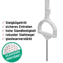 40x VOSS.farming Steigbügelpfahl, 157cm, Weiss, AKTION 9 40x VOSS.farming Steigbügelpfahl, 157cm, Weiss, AKTION -Optimal Ranchzaun Geschäft 44471.40 Steigbuegelpfaehle mit Steigbuegeltritt Pferdezaunpfahl Elektrozaunpfahl