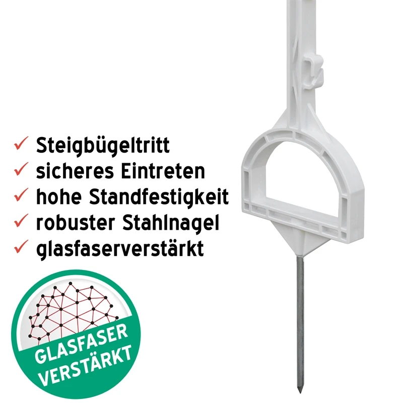40x VOSS.farming Steigbügelpfahl, 157cm, Weiss, AKTION 5 40x VOSS.farming Steigbügelpfahl, 157cm, Weiss, AKTION – Bild 3