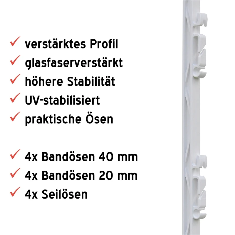 40x VOSS.farming Steigbügelpfahl, 157cm, Weiss, AKTION 7 40x VOSS.farming Steigbügelpfahl, 157cm, Weiss, AKTION – Bild 5