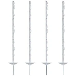 60x VOSS.farming "farm 105" Weidezaunpfähle 105 Cm, 8 Ösen, Weiß