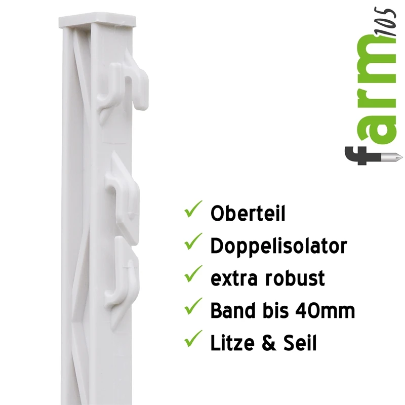 20x VOSS.farming "farm 105" Weidezaunpfähle 105 Cm, 8 Ösen, Weiß 8 20x VOSS.farming "farm 105" Weidezaunpfähle 105 Cm, 8 Ösen, Weiß – Bild 6