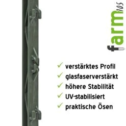 20x VOSS.farming "farm 105" Weidezaunpfähle 105 Cm, 8 Ösen, Grün 12 20x VOSS.farming "farm 105" Weidezaunpfähle 105 Cm, 8 Ösen, Grün -Optimal Ranchzaun Geschäft 44499 Weidepfaehle aus Kunststoff extra robust VOSS.farming