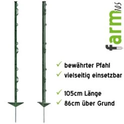 20x VOSS.farming "farm 105" Weidezaunpfähle 105 Cm, 8 Ösen, Grün 10 20x VOSS.farming "farm 105" Weidezaunpfähle 105 Cm, 8 Ösen, Grün -Optimal Ranchzaun Geschäft 44499 Weidezaunpfaehle Kunststoffpfaehle 105cm gruen