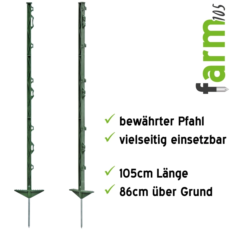 20x VOSS.farming "farm 105" Weidezaunpfähle 105 Cm, 8 Ösen, Grün 5 20x VOSS.farming "farm 105" Weidezaunpfähle 105 Cm, 8 Ösen, Grün – Bild 3