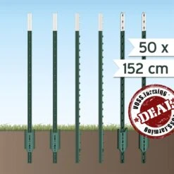 50x VOSS.farming Metallpfahl T-Pfosten Festzaunsystem 152cm 14 50x VOSS.farming Metallpfahl T-Pfosten Festzaunsystem 152cm -Optimal Ranchzaun Geschäft 44514.50 TPfosten T Pfosten Weidezaunpfahle 152cm Metallpfaehle TPost