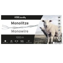 Mono-Litze, Polylitze 1000m, Transparent 2** 19 Mono-Litze, Polylitze 1000m, Transparent 2** -Optimal Ranchzaun Geschäft 44544 VOSS.farming Monolitze Monowire Etikett 1000m