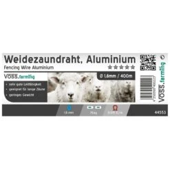VOSS.farming - Aluminiumdraht, Alu-Draht 400 M / 1,8 Mm -Optimal Ranchzaun Geschäft 44553 Elektrozaundraht Aluminium Alu Draht 18mm