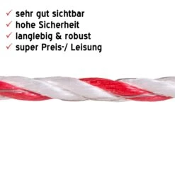 VOSS.farming Weidezaunseil 200m 6mm, 1x0,3 Kupfer + 5x0,2 Niro, Weiß-rot 4**** -Optimal Ranchzaun Geschäft 44595 Details