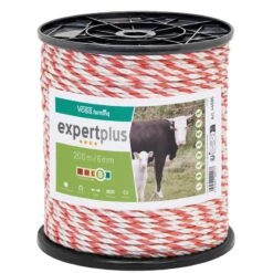 VOSS.farming Weidezaunseil 200m 6mm, 1x0,3 Kupfer + 5x0,2 Niro, Weiß-rot 4****