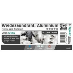 VOSS.farming - Aludraht, Alu-Draht 400 M / 2,0 Mm 13 VOSS.farming - Aludraht, Alu-Draht 400 M / 2,0 Mm -Optimal Ranchzaun Geschäft 44609 Weidezaun Draht Aluminiumdraht 20mm