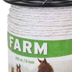 5x Weidezaun Seil 190m, 6mm, 6x 0,20 Niro, Weiß 12 5x Weidezaun Seil 190m, 6mm, 6x 0,20 Niro, Weiß -Optimal Ranchzaun Geschäft 44614 elektrozaunkordel guenstig 190m farm