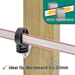 100x Breitband-Ringisolator Bis 20mm 8 100x Breitband-Ringisolator Bis 20mm -Optimal Ranchzaun Geschäft 44631.100 Weidezaunband Ringisolator Ranger IS 20 IS20 Elektrozaunband bis 20mm