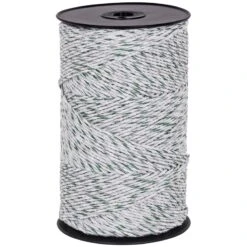VOSS.farming Weidezaun Litze 400m, 3x0,25 Kupfer + 3x0,20 Niro, Weiß-grün 4**** -Optimal Ranchzaun Geschäft 44645 VOSS farming Weidelitze Elektrolitze 400m weiss gruen