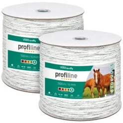 2x Weidezaunseil 500m 6mm, 3x 0,3 Cu+0,3 Niro, Inkl. Verbinder