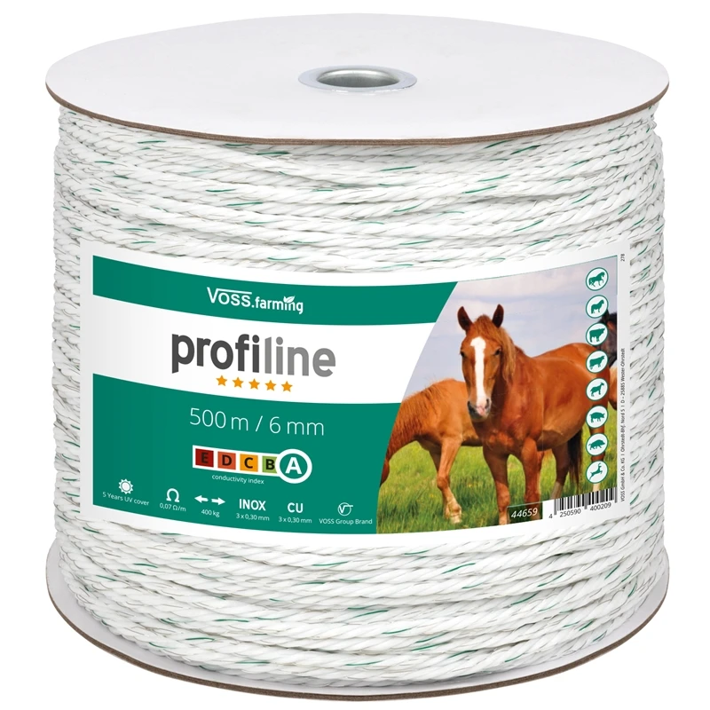 2x Weidezaunseil 500m 6mm, 3x 0,3 Cu+0,3 Niro, Inkl. Verbinder 4 2x Weidezaunseil 500m 6mm, 3x 0,3 Cu+0,3 Niro, Inkl. Verbinder – Bild 2