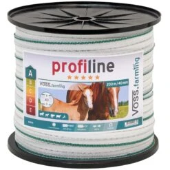 Weidezaun Band 200m, 40mm, 4x0,3 Kupfer + 6x0,3 Niro, Weiß-grün 4****