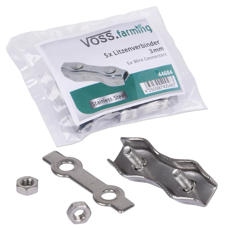 3x VOSS.farming Weidezaunlitze 400m, 3x 0,25 Kupfer + 3x 0,20 Niro, Inkl. 5x Verbinder & Warnschild 10 3x VOSS.farming Weidezaunlitze 400m, 3x 0,25 Kupfer + 3x 0,20 Niro, Inkl. 5x Verbinder & Warnschild – Bild 8