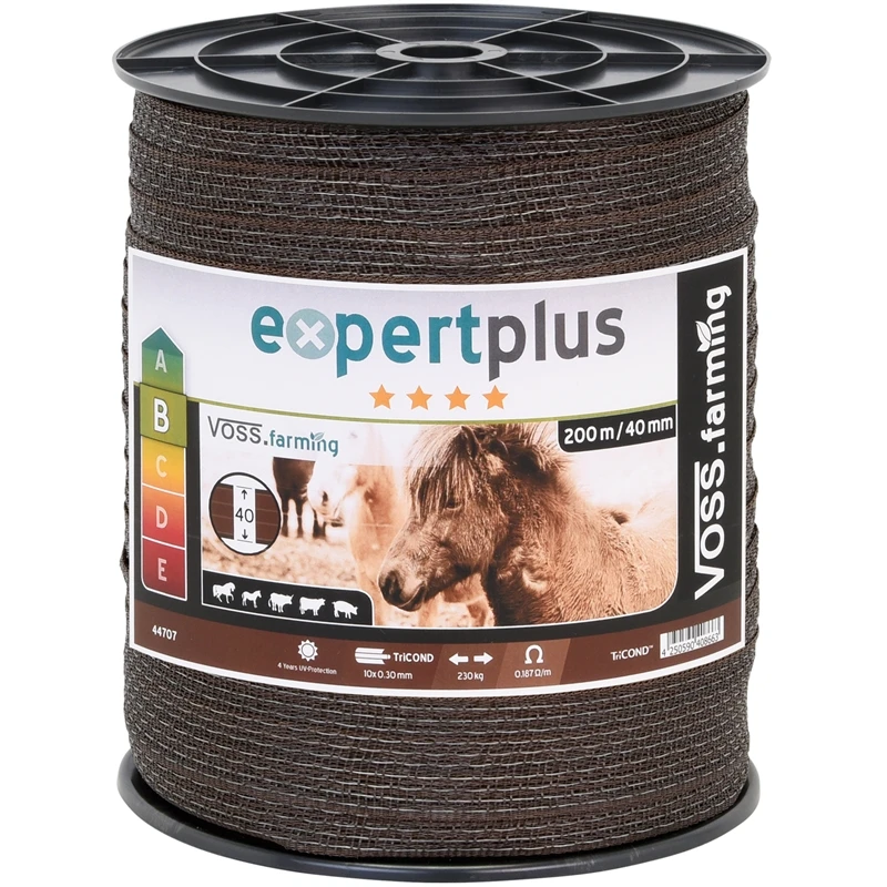 VOSS.farming Weidezaun Band 200m, 40mm, 10x0,30 FE-ZN-Leg, Braun 3*** 3 VOSS.farming Weidezaun Band 200m, 40mm, 10x0,30 FE-ZN-Leg, Braun 3***