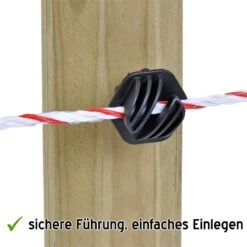 70x Seilisolator Easy Cord + Eimer + Einschrauber 20 70x Seilisolator Easy Cord + Eimer + Einschrauber -Optimal Ranchzaun Geschäft 44764 Elektrozaunseilisolator Elektroseilisolator Easycord Euro Isolator Praxisbild 2