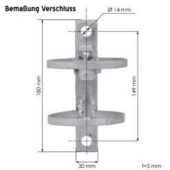 Montageset " Premium", Montageteile Für Weidetor 24 Montageset " Premium", Montageteile Für Weidetor -Optimal Ranchzaun Geschäft 44792 grosser automatik Riegelverschluss mit Sicherungsfunktion 180mm