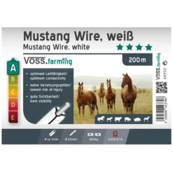 VOSS.farming MustangWire, Horsewire, 200 M, Weiß 11 VOSS.farming MustangWire, Horsewire, 200 M, Weiß -Optimal Ranchzaun Geschäft 44950 Etikett MustangWire Mustang Wire Horsewire Horse Wire VOSS.farming