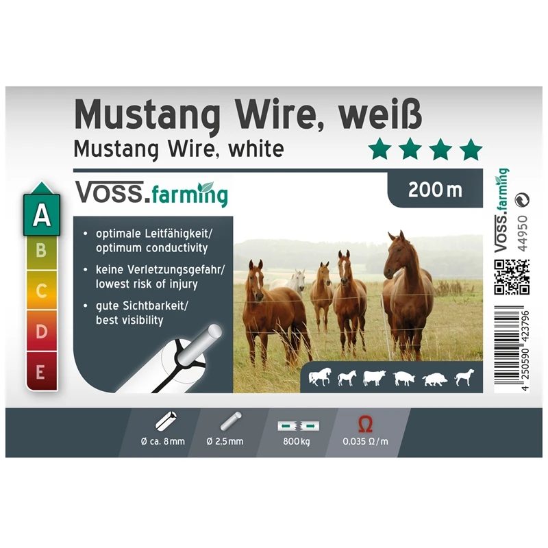 VOSS.farming MustangWire, Horsewire, 200 M, Weiß 7 VOSS.farming MustangWire, Horsewire, 200 M, Weiß – Bild 5