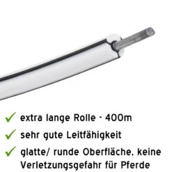 VOSS.farming MustangWire, Horsewire, 400m / Ø8mm, Weiß -Optimal Ranchzaun Geschäft 44956 voss farming mustangwire horsewire 400m pferdeeinzaeunung