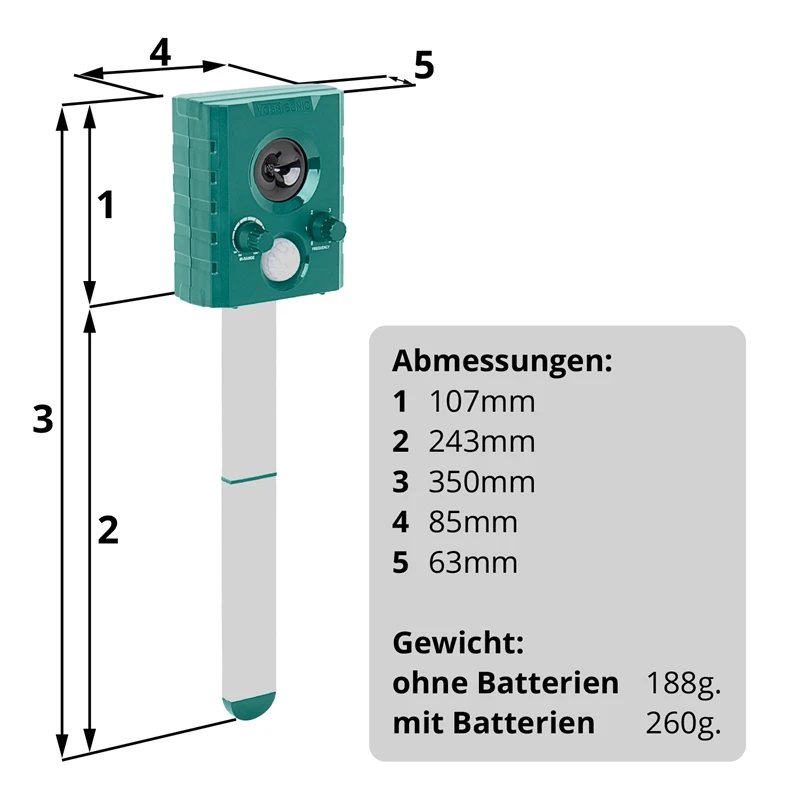 Doppelpack: 2x VOSS.sonic 1000 Ultraschall-Abwehr - Katzenschreck, Katzenabwehr, Hundeschreck - Eins 15 Doppelpack: 2x VOSS.sonic 1000 Ultraschall-Abwehr - Katzenschreck, Katzenabwehr, Hundeschreck - Eins – Bild 13