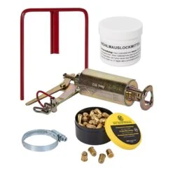 Kieferle W2 Wühlmausschussfalle + 50x Kartuschen + Halterung + Lockmittel