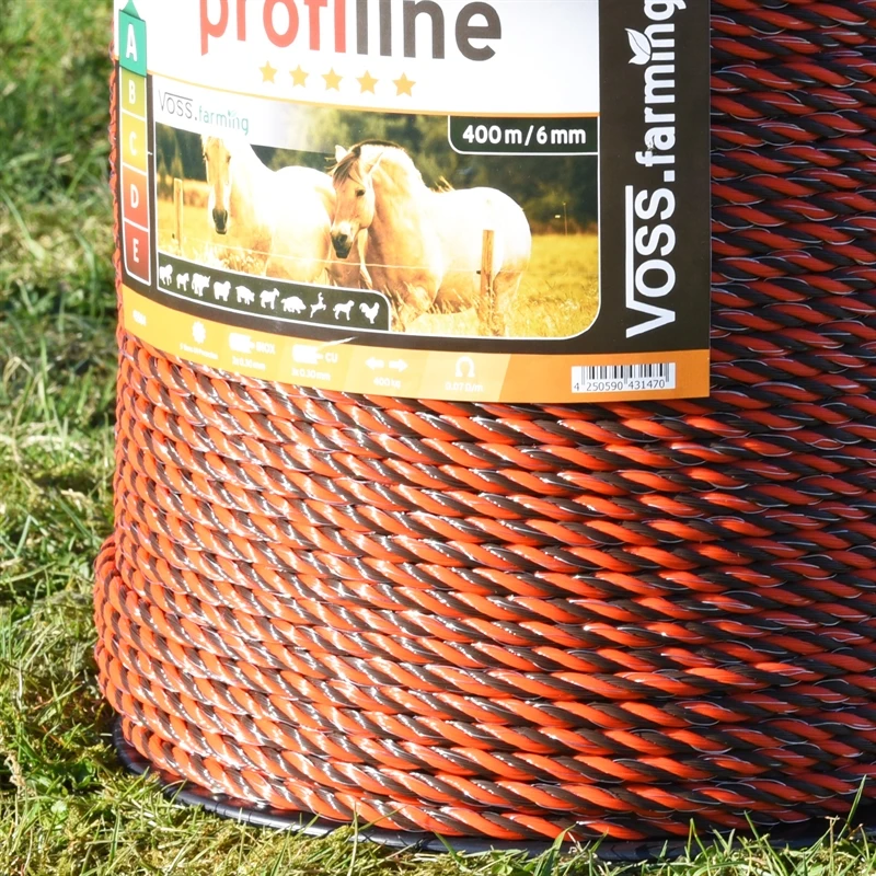 VOSS.farming Weidezaunseil 400 M, 3x0,3 Kupfer + 3x0,3 Niro, Orange/braun 6 VOSS.farming Weidezaunseil 400 M, 3x0,3 Kupfer + 3x0,3 Niro, Orange/braun – Bild 4