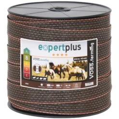 VOSS.farming Weidezaunband 200 M/40 Mm, 2x0,3 Kupfer + 8x0,3 Niro, Braun-orange