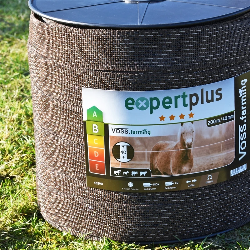 VOSS.farming Weidezaunband 200 M/40 Mm, 2x0,25 Kupfer + 8x0,25 Niro, Braun 10 VOSS.farming Weidezaunband 200 M/40 Mm, 2x0,25 Kupfer + 8x0,25 Niro, Braun – Bild 8