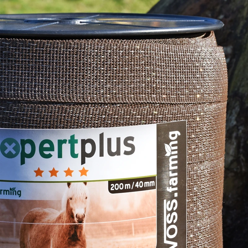 VOSS.farming Weidezaunband 200 M/40 Mm, 2x0,25 Kupfer + 8x0,25 Niro, Braun 6 VOSS.farming Weidezaunband 200 M/40 Mm, 2x0,25 Kupfer + 8x0,25 Niro, Braun – Bild 4