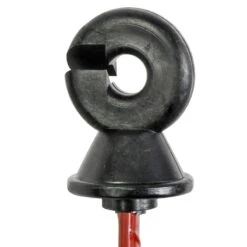 30x VOSS.farming Weidezaunpfahl 105 Cm, Oval, Schwarzer Ringisolator -Optimal Ranchzaun Geschäft 45646 Weidezaunpfaehle oval schwarzer Ringisolator