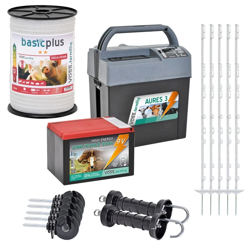 VOSS.farming Ponyzaun-Starterset Für Ponys, Inkl. Weidezaungerät 9V 3 VOSS.farming Ponyzaun-Starterset Für Ponys, Inkl. Weidezaungerät 9V